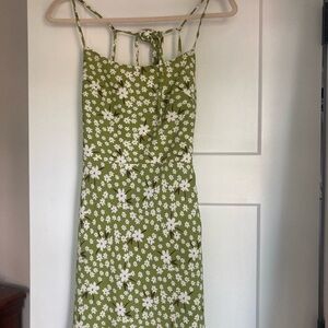 Green dress with white flowers. AUS Size 8 (US Size 4).